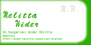 melitta wider business card